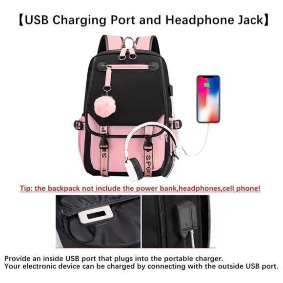 School Backpack Girls Bookbag, Heavy Duty Kids Backpack 21L Children - Picture 5 of 5